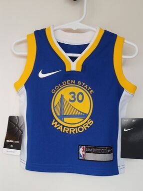 Nike NBA Golden State Warriors Curry #30 Tank Top Blue Yellow White 18 Months